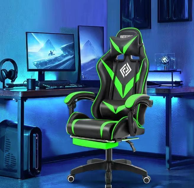 Gamingstoel met Massage &amp; Voetsteun – Ergonomisch Design, Huis en Inrichting, Bureaustoelen, Nieuw, Verzenden