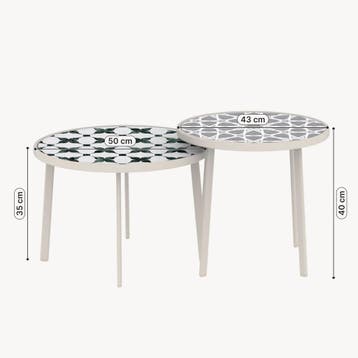 Outdoor statafel Faeto 2-delig. Glasplaat Champagne [casa.pr, Verzenden, Nieuw