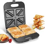 Tosti apparaat - Tosti ijzer - Sandwich maker - 1400W - Zwar, Witgoed en Apparatuur, Contactgrills, Verzenden, Zo goed als nieuw