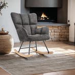 Schommelstoel Torve, gestoffeerd, gestikt patroon, houten sl, Verzenden, Nieuw