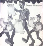 Spotprent over agressieve propaganda tegenover demonstrer..., Verzenden