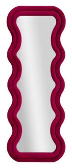WANDSPIEGEL EMILY VELVET FUCHSIA CM 60X6X160 ( AFMETING, Ophalen of Verzenden, Nieuw