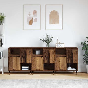 vidaXL Dressoirs 3 st Oudhout, Huis en Inrichting, Kasten | Dressoirs, Verzenden, Nieuw, Overige houtsoorten, Minder dan 50 cm