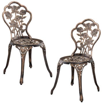 Bistroset balkonset gietijzer tuintafel 2 tuinstoelen bronsk, Tuin en Terras, Verzenden, Nieuw