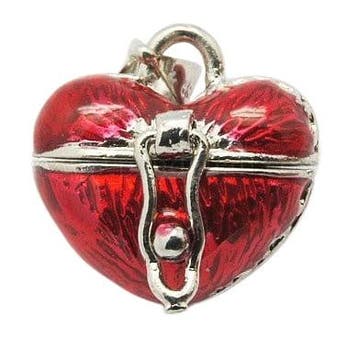 Wensdoosje of prayerbox met rode emaille 18mm x 18mm x 15..., Ophalen of Verzenden, Nieuw, Kraal