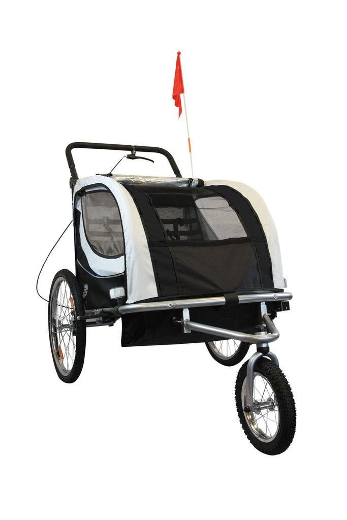 Kinderfietskar 2-zits | Met Buggy | Laatste Stuks!, Fietsen en Brommers, Fietsaccessoires | Aanhangers en Karren, Opvouwbaar, 20 tot 40 kg