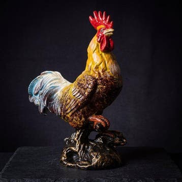 Beeld, Haan 28 cm (Zonder Minimumprijs) - 28 cm - Gietijzer