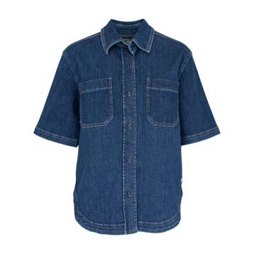 MAC • blauwe denim blouse relax • S, MAC, Nieuw, Maat 36 (S), Verzenden