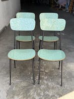 Stoel - Hout, Metaal - Set van vier vintage stoelen