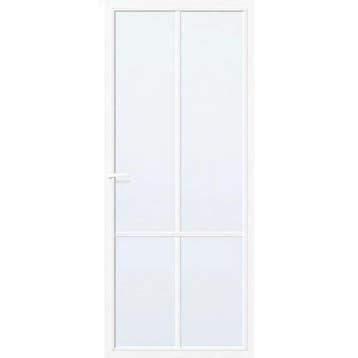 Cando Binnendeur Topeka 83x201,5 (Wit, Stomp, Blankglas), 80 tot 100 cm, Binnendeur, Nieuw, Ophalen of Verzenden