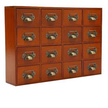16-Laden Houten Opbergkast – Apothekerskast Organizer, Verzenden, Nieuw