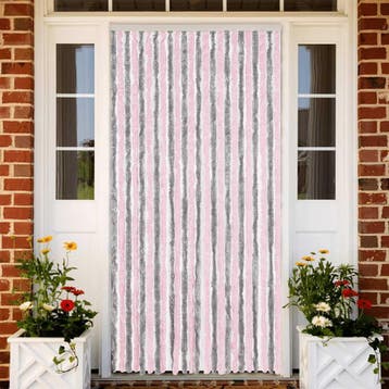 vidaXL Vliegengordijn 100x200 cm chenille zilvergrijs en, Verzenden, Nieuw, Grijs
