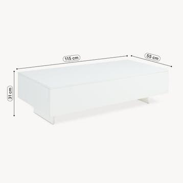 Salontafel Braunschweig 115x55x31 cm wit hoogglans, Huis en Inrichting, Verzenden, Nieuw