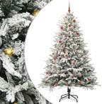 vidaXL Artificial Pre-lit Kerstboom met Ballenset Groen 210, Verzenden, Nieuw