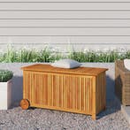 vidaXL Tuinbox met wieltjes 113x50x58 cm massief acaciahout, Tuin en Terras, Verzenden, Nieuw