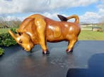 Beeld, wooden handmade bull - 20 cm - Teak