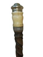 Wandelstok - legno-argento 925-osso zout- en peperhouder -, Antiek en Kunst, Antiek | Overige Antiek