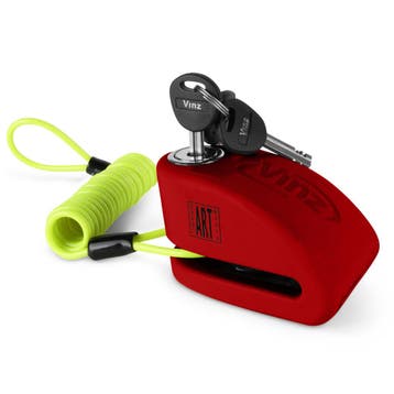 VINZ Pico Alarm Schijfremslot ART4 - Rood (tweede kansje), Motoren, Accessoires | Sloten, Verzenden, Nieuw