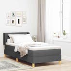 vidaXL Boxspringbed met matras Donkergrijs 200 x 80 cm Stof, Verzenden, Nieuw, Grijs, Stof
