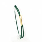 Forever knots® Handgemaakte Groene Satijn armband met Gou.., Ophalen of Verzenden, Zo goed als nieuw, Overige kleuren, Goud