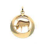 Gouden sterrenbeeld hanger; Stier (Hanger of bedel), Ophalen of Verzenden, Gebruikt, Goud, Overige merken