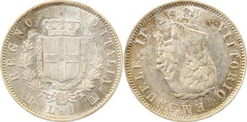 Italien 1 Lira 1863 Vittorio Emanuele Regno Italia Vittor..., Verzenden