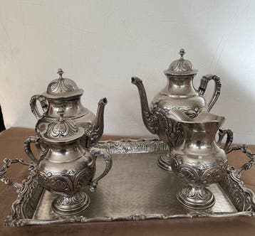 Koffie- en theeservies (5) - Metaal, Antiek en Kunst