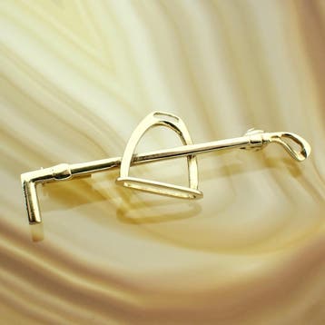 Gouden polo sport broche., Ophalen of Verzenden, Gebruikt, Goud, Goud