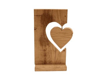 Zwevende hart decoratie van gerecycled hout (Beelden), Antiek en Kunst, Kunst | Beelden en Houtsnijwerken, Ophalen of Verzenden