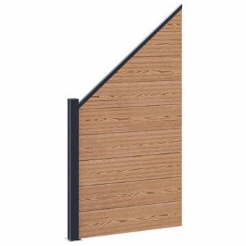 vidaXL Hekpaneel WPC en Aluminium Bruin, Verzenden, Nieuw