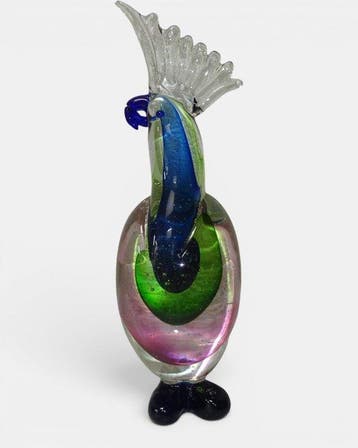 Beeld, Murano Kaketoe - 33.5 cm - Glas
