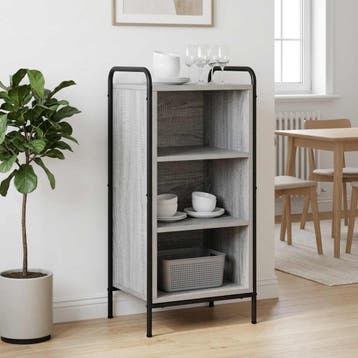 vidaXL Dressoir Grijs Sonoma 97 x 33 x 81 cm Bewerkt hout, Verzenden, Nieuw, Overige houtsoorten, Minder dan 50 cm