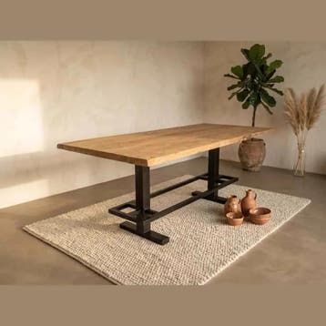 Eettafel Donny Teakhout massief - 160 cm / geen poot | World, Ophalen of Verzenden, Nieuw