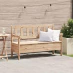 3-Zits Grenenhouten Tuinbank met Opbergruimte, Tuin en Terras, Verzenden, Nieuw
