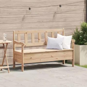 3-Zits Grenenhouten Tuinbank met Opbergruimte, Tuin en Terras, Tuinbanken, Verzenden, Nieuw