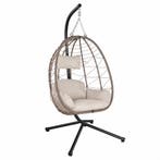 Polyrotan Hangstoel Aria - Beige - Incl. onderstel, Huis en Inrichting, Stoelen, Verzenden, Nieuw