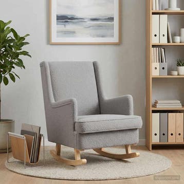 vidaXL Schommelstoel Lichtgrijs 62 x 80 x 85 cm Bouclé, Verzenden, Nieuw