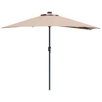 Parasol Rechthoekig Taupe | Tweedekansje | OP=OP, Ophalen of Verzenden, Zo goed als nieuw, 1 tot 2 meter, Stokparasol