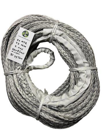 Hawk-Line Silver Grey Touw UHMPE 50MTR 22MM 49 Ton 2 Oog..., Verzenden, Nieuw