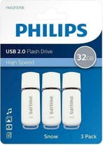 Philips | USB Stick | 32 GB | USB 2.0 | Snow | 3 Stuks, Verzenden, Nieuw