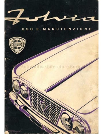 1963 LANCIA FULVIA BERLINA INSTRUCTIEBOEKJE ITALIAANS