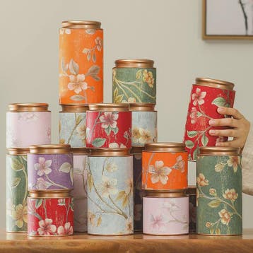 Decoratieve Theeblik met Bloemenprint - Afsluitbare Opbergbu, Verzenden, Nieuw