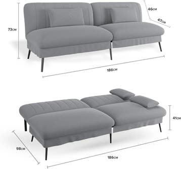 Slaapbank 2 persoons - Logeerbed - Bedbank - 186x98x41 cm -, Verzenden, Zo goed als nieuw