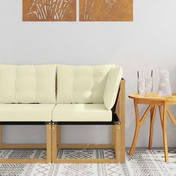vidaXL Buiten Hoek Sofa Massief acaciahout en Textilene Stof, Verzenden, Nieuw
