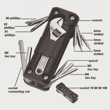 Universele Fiets Multitool Set met Bandenreparatie Gereedsch, Verzenden, Nieuw