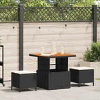 vidaXL Tuin eettafelset Zwart poly rattan, Tuin en Terras, Tuinsets en Loungesets, Verzenden, Nieuw, Rotan