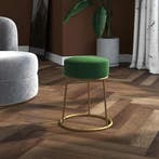 vidaXL Hocker rond fluweel groen, Verzenden, Nieuw