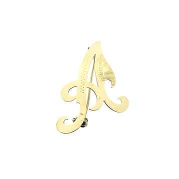 Gouden broche van de letter A, Ophalen of Verzenden, Gebruikt, Goud, Goud