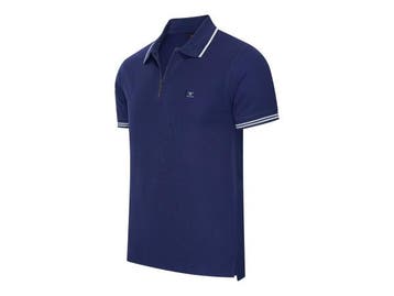 Veiling - Cappuccino Italia Polo Zip Polo Torino Navy - L, Nieuw