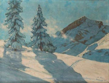 German School (XX), signed M. Meess - Landscape, Garmisch